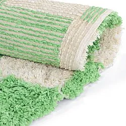 Rond vloerkleed - Atrani Natural Cotton Shaggy (groente)
