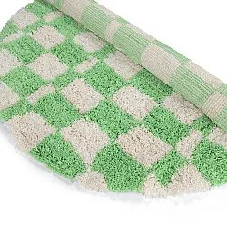 Rond vloerkleed - Atrani Natural Cotton Shaggy (groente)