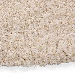 Rond vloerkleed - Begur Natural Cotton Shaggy (off-white/bordeaux)