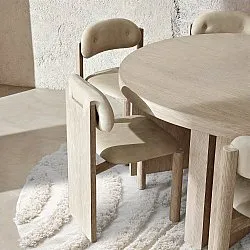 Rond vloerkleed - Cazorla Natural Cotton Shaggy (gebroken wit)