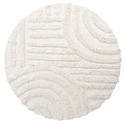 Rond vloerkleed - Cazorla Natural Cotton Shaggy (gebroken wit)