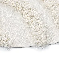 Rond vloerkleed - Cazorla Natural Cotton Shaggy (gebroken wit)