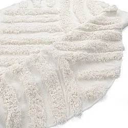 Rond vloerkleed - Cazorla Natural Cotton Shaggy (gebroken wit)