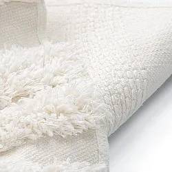 Rond vloerkleed - Cazorla Natural Cotton Shaggy (gebroken wit)