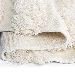 Rond vloerkleed - Cazorla Natural Cotton Shaggy (gebroken wit)