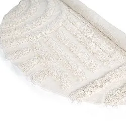 Rond vloerkleed - Cazorla Natural Cotton Shaggy (gebroken wit)