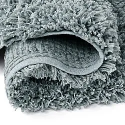 Rond vloerkleed - Combarro Solid Cotton Shaggy (lichtblauw)