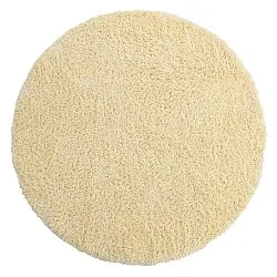 Rond vloerkleed - Combarro Solid Cotton Shaggy (lichtgeel)