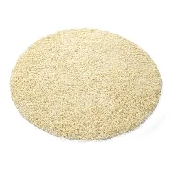 Rond vloerkleed - Combarro Solid Cotton Shaggy (lichtgeel)