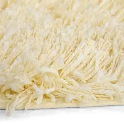 Rond vloerkleed - Combarro Solid Cotton Shaggy (lichtgeel)