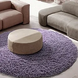 Rond vloerkleed - Combarro Solid Cotton Shaggy (licht paars)