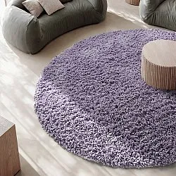 Rond vloerkleed - Combarro Solid Cotton Shaggy (licht paars)