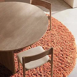 Rond vloerkleed - Combarro Solid Cotton Shaggy (lichtoranje)