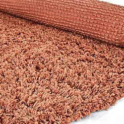 Rond vloerkleed - Combarro Solid Cotton Shaggy (lichtoranje)