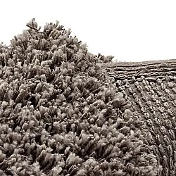 Rond vloerkleed - Combarro Solid Cotton Shaggy (taupe)