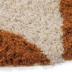 Rond vloerkleed - Kalymnos Natural Cotton Shaggy (off-white/oker)