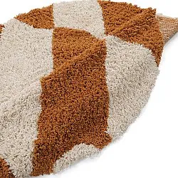 Rond vloerkleed - Kalymnos Natural Cotton Shaggy (off-white/oker)