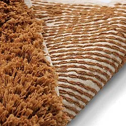 Rond vloerkleed - Kalymnos Natural Cotton Shaggy (off-white/oker)