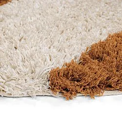 Rond vloerkleed - Kalymnos Natural Cotton Shaggy (off-white/oker)