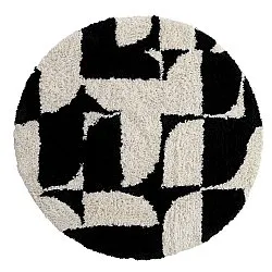 Rond vloerkleed - Marvao Natural Cotton Shaggy (off-white/zwart)