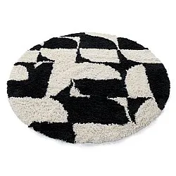Rond vloerkleed - Marvao Natural Cotton Shaggy (off-white/zwart)