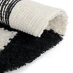Rond vloerkleed - Marvao Natural Cotton Shaggy (off-white/zwart)