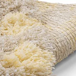 Rond vloerkleed - Methoni Check Cotton Shaggy (crème/lichtgeel)