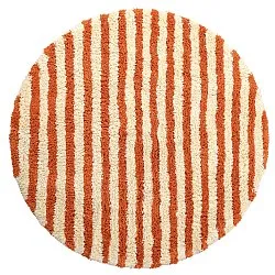Rond vloerkleed - Thira Stripe Cotton Shaggy (lichtgeel/lichtoranje)