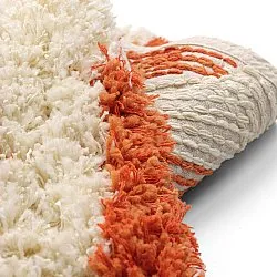 Rond vloerkleed - Thira Stripe Cotton Shaggy (lichtgeel/lichtoranje)