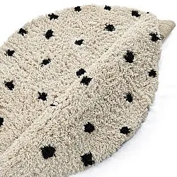 Rond vloerkleed - Soria Natural Cotton Shaggy (off-white/zwart)