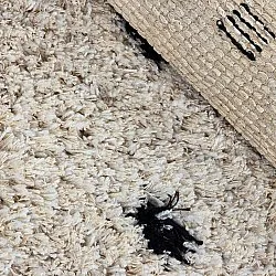 Rond vloerkleed - Soria Natural Cotton Shaggy (off-white/zwart)
