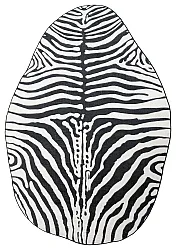 Rond Wilton-vloerkleed met golvende rand - Zebra (zwart/wit)