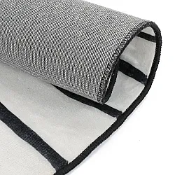 Rond Wilton-vloerkleed met golvende rand - Zebra (zwart/wit)