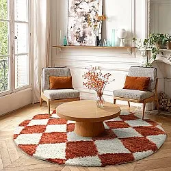 Ronde vloerkleden - Albi (wit/oranje)