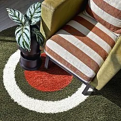 Ronde vloerkleden - Alsace (groen/wit/oranje)