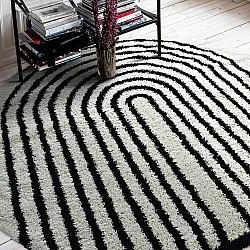 Ronde vloerkleden - Cluny (wit/zwart)