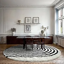 Ronde vloerkleden - Cluny (wit/zwart)