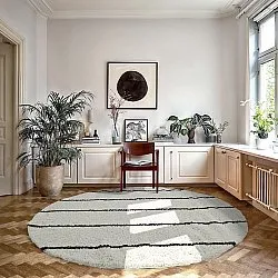 Ronde vloerkleden - Eze (wit/zwart)