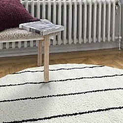 Ronde vloerkleden - Eze (wit/zwart)