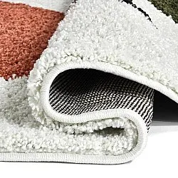 Ronde vloerkleden - Sanghar (wit/oranje/groen)