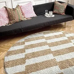 Ronde vloerkleden - Tamri (beige/wit)