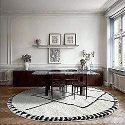 Ronde vloerkleden - Tiznit (wit/zwart)