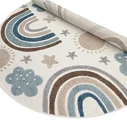Rond kindertapijt - Rainbow Potpourri (crème/multi)