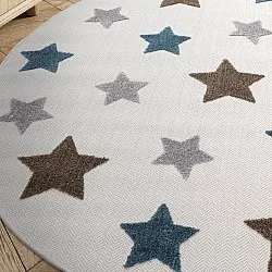 Rond kindertapijt - Stars (crème/multi)
