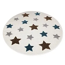 Rond kindertapijt - Stars (crème/multi)
