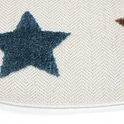 Rond kindertapijt - Stars (crème/multi)