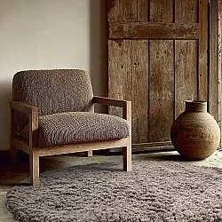Rond vloerkleed - Aliste Wool Shaggy (bruin)