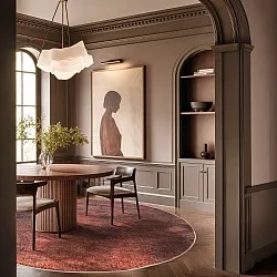 Rond vloerkleed - Bovera (bruin/rood)