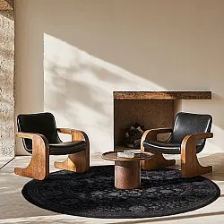 Rond vloerkleed - Peking Majestic (zwart)