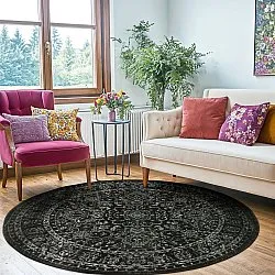 Rond vloerkleed - Peking Noble (zwart)